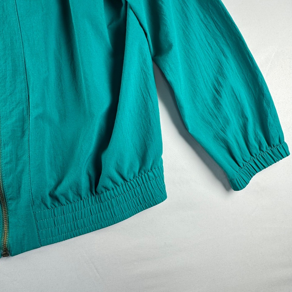 Vintage Teddi Tracksuit Teal Green 2 Piece Set Pleated Jacket Pants Womens Med. - Picture 6 of 13